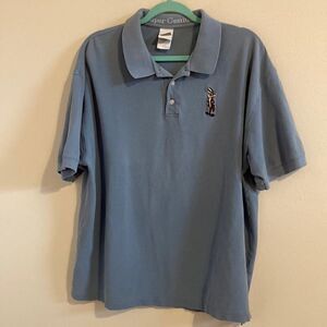 Warner Bros Polo Shirt Wiley Coyote Embroidered  Blue XL.